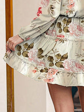 Load image into Gallery viewer, Printed Tie Neck Long Sleeve Dress