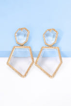 Load image into Gallery viewer, Geometrical Shape Zinc Alloy Frame Resin Dangle Earrings