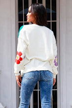 Load image into Gallery viewer, Flower Pattern Open Front Long Sleeve Cardigan
