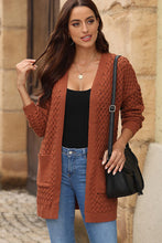 Load image into Gallery viewer, Open Front Dropped Shoulder Cardigan with Pockets