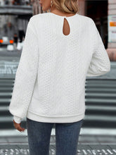 Load image into Gallery viewer, Lace Detail Round Neck Long Sleeve Top