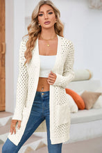 Load image into Gallery viewer, Open Front Dropped Shoulder Cardigan with Pockets