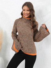 Load image into Gallery viewer, Heathered Turtleneck Long Sleeve Sweater