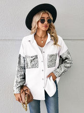 Load image into Gallery viewer, Leopard Button Up Denim Jacket