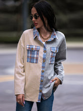 Load image into Gallery viewer, Plaid Contrast Drop Shoulder Shacket
