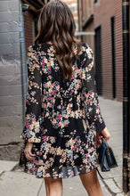 Load image into Gallery viewer, Printed Round Neck Balloon Sleeve Mini Dress
