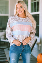 Load image into Gallery viewer, Round Neck Color Block Dropped Shoulder Tee