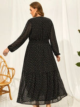 Load image into Gallery viewer, Plus Size Embroidered Tassel Balloon Sleeve Dress