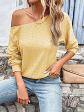 Load image into Gallery viewer, Eyelet Dropped Shoulder Blouse