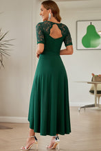 Load image into Gallery viewer, Lace Cutout V-Neck Short Sleeve Dress