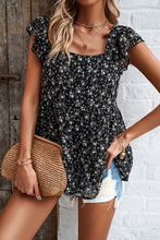 Load image into Gallery viewer, Printed Square Neck Cap Sleeve Blouse