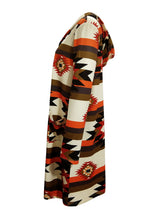 Load image into Gallery viewer, Geometric Hooded Cardigan with Pockets