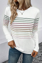 Load image into Gallery viewer, Striped Round Neck Long Sleeve T-Shirt