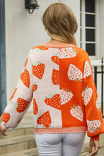 Load image into Gallery viewer, Printed V-Neck Button-Down Long Sleeve Cardigan