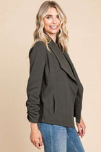 Load image into Gallery viewer, Culture Code Full Size Ruched Open Front Long Sleeve Jacket