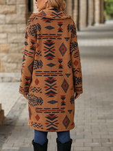 Load image into Gallery viewer, Geometric Pocketed Dropped Shoulder Coat