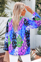 Load image into Gallery viewer, Printed Notched Long Sleeve Blouse