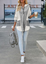 Load image into Gallery viewer, Color Block Quarter Snap Hoodie