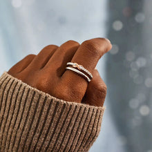Load image into Gallery viewer, Double-Layered Zircon 925 Sterling Silver Ring