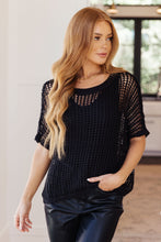 Load image into Gallery viewer, Coastal Dreams Fishnet Top in Black