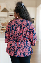 Load image into Gallery viewer, Dearest Dreamer Peplum Top in Pink Paisley