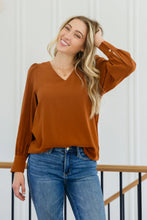 Load image into Gallery viewer, Enjoy This Moment V Neck Blouse In Toffee