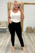 Load image into Gallery viewer, Edith Mid Rise Classic Slim Jeans in Black