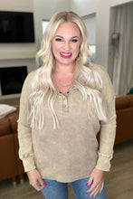 Load image into Gallery viewer, Mineral Wash Baby Waffle Henley in Ash Mocha