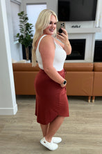 Load image into Gallery viewer, Self-Tie Tulip Hem Skirt in Dark Rust