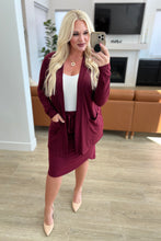 Load image into Gallery viewer, Self-Tie Tulip Hem Skirt in Dark Burgundy