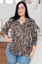 Load image into Gallery viewer, I Think Different Top Teal Paisley