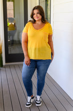 Load image into Gallery viewer, Melange Burnout V-Neck T-Shirt in Yellow Gold