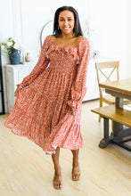 Load image into Gallery viewer, Now Is Your Chance Floral Midi Dress In Rust