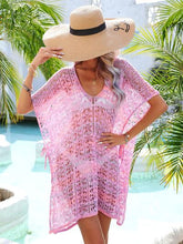 Load image into Gallery viewer, Slit Openwork V-Neck Cover Up