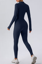 Load image into Gallery viewer, Half Zip Mock Neck Active Jumpsuit