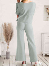 Load image into Gallery viewer, Long Sleeve Lounge Top and Drawstring Pants Set