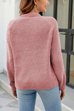 Load image into Gallery viewer, Waffle-Knit Round Neck Reglan Sleeve Sweater