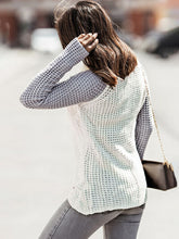 Load image into Gallery viewer, Contrast Decorative Button Turtleneck Sweater
