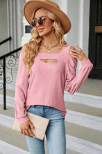 Load image into Gallery viewer, Cold Shoulder Square Neck Cutout Blouse