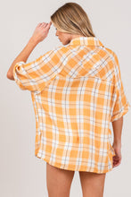 Load image into Gallery viewer, SAGE + FIG Plaid Button Up Side Slit Shirt