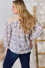 Load image into Gallery viewer, Hailey &amp; Co Full Size Lace Detail Printed Blouse
