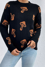 Load image into Gallery viewer, Printed Mock Neck Dropped Shoulder Sweater