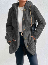 Load image into Gallery viewer, Button Down Hooded Coat
