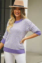 Load image into Gallery viewer, Printed Round Neck Dropped Shoulder Sweater