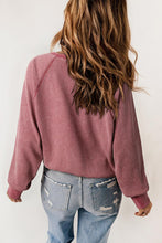 Load image into Gallery viewer, Half Button Round Neck Long Sleeve Sweatshirt