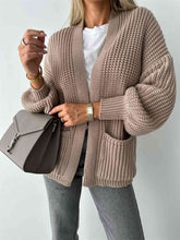 Load image into Gallery viewer, Open Front Dropped Shoulder Cardigan