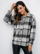 Load image into Gallery viewer, Plaid Button-Down Jacket