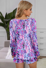 Load image into Gallery viewer, Round Neck Printed Top and Shorts Lounge Set