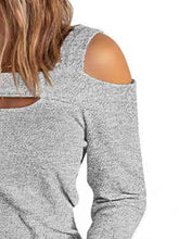 Load image into Gallery viewer, Full Size Cutout Cold Shoulder Blouse