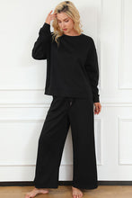 Load image into Gallery viewer, DOORBUSTER DEAL: Take Full Size Textured Long Sleeve Top and Drawstring Pants Set